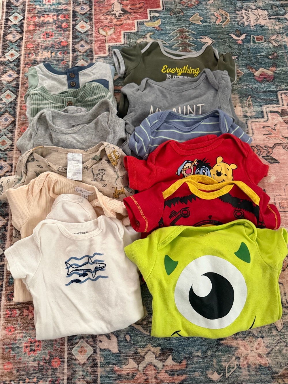 Mixed Baby Onesie Bundle with Mike Wazowski & Winnie the Pooh